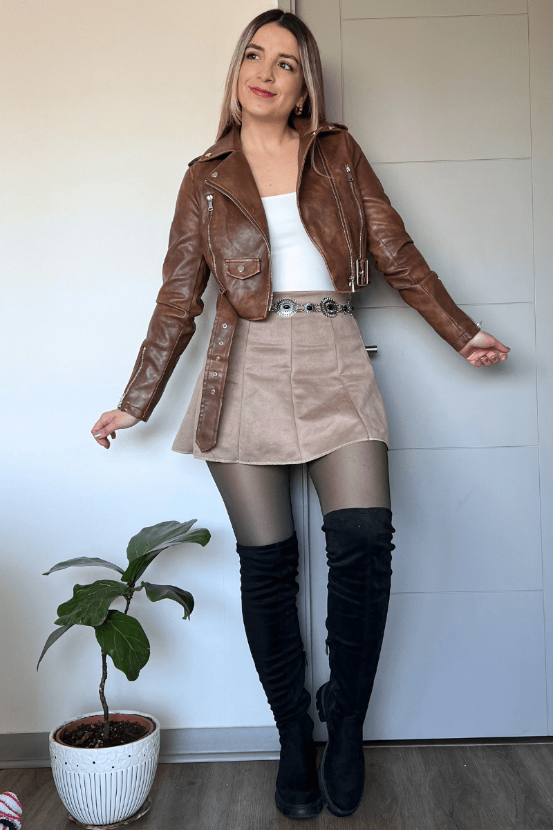 Biker eco cuero envejecida premium