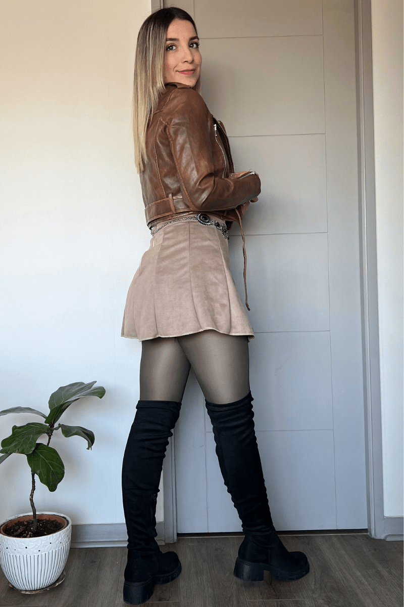 Biker eco cuero envejecida premium