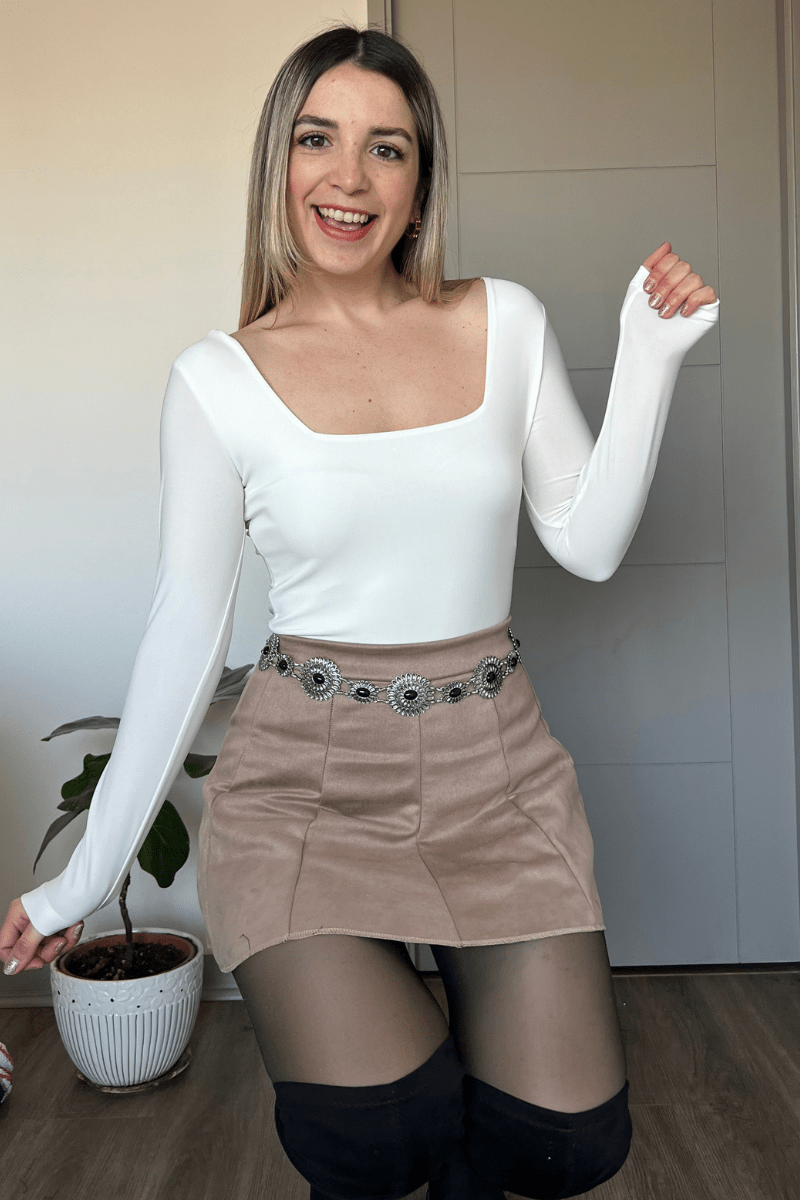 Body escote cuadrado doble lycra