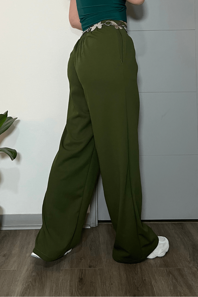 Pantalón sastrero palazzo elasticado cintura elasticada Lucky Collection