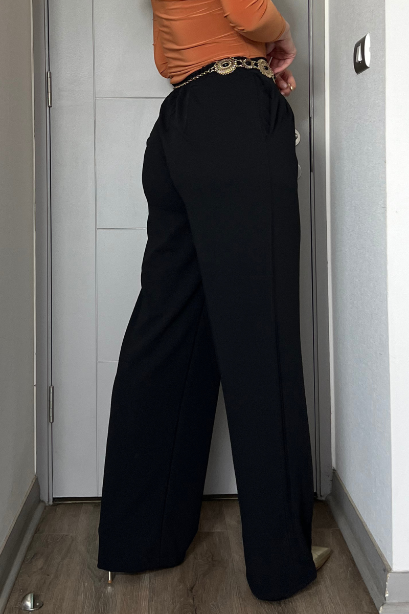Pantalón sastrero palazzo elasticado cintura elasticada