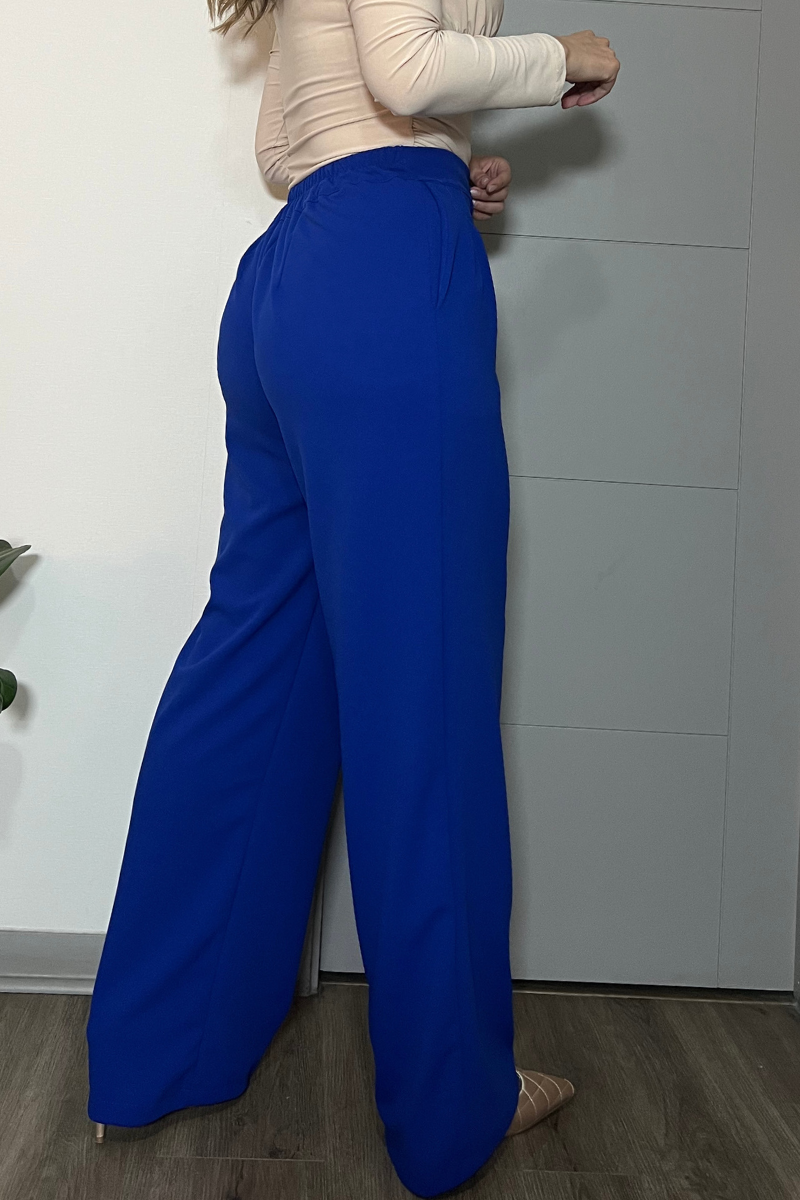 Pantalón sastrero palazzo elasticado cintura elasticada Lucky Collection