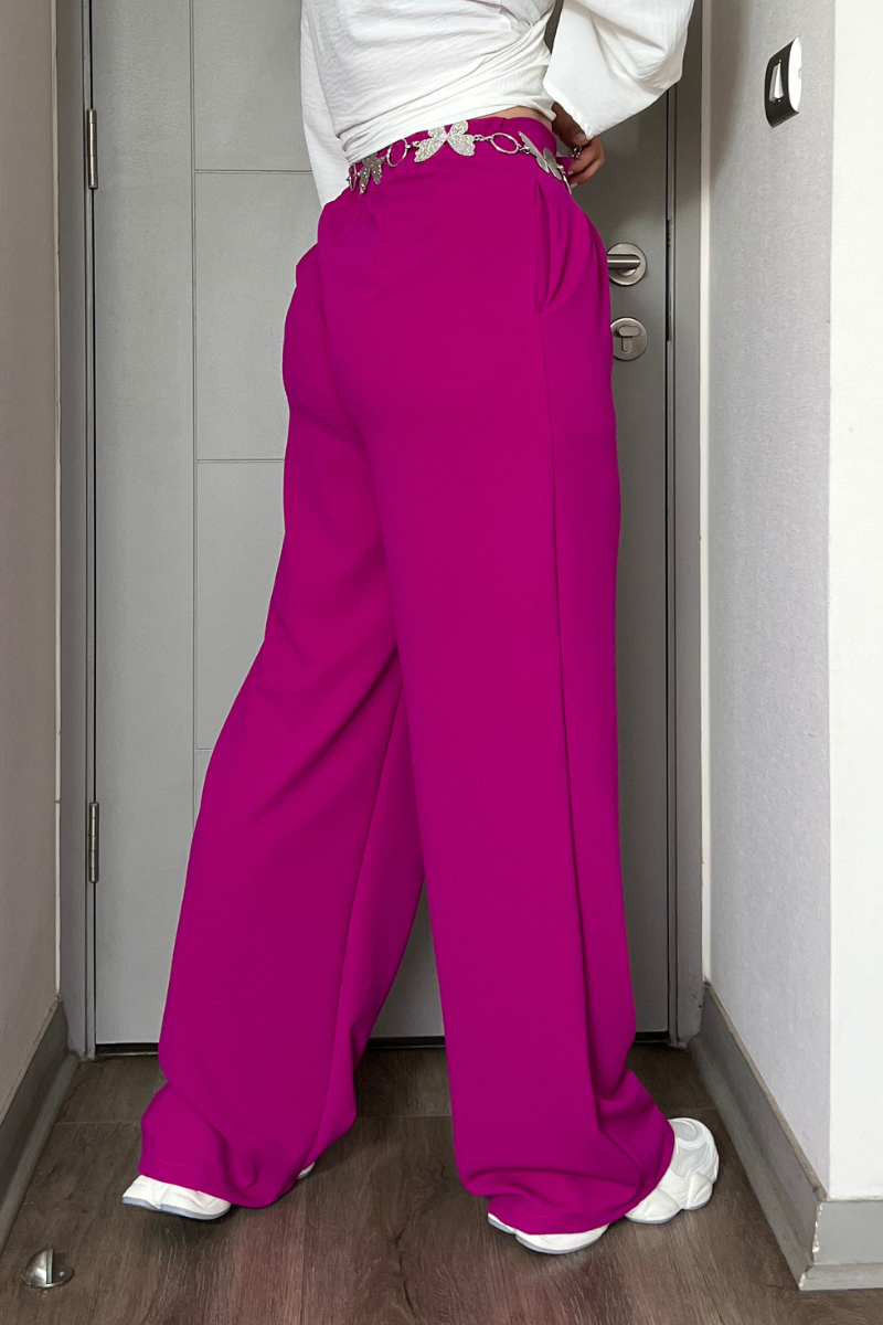 Pantalón sastrero palazzo elasticado cintura elasticada