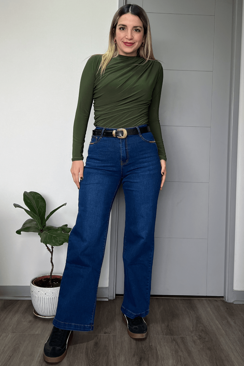 Jeans wide leg azul marino wide leg 3