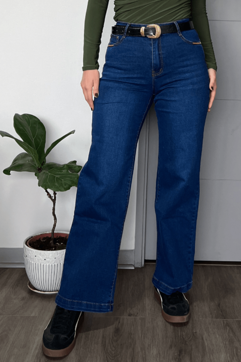 Jeans wide leg azul marino wide leg 3