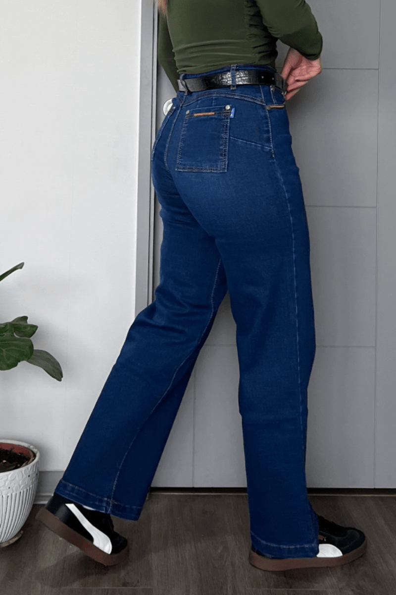 Jeans wide leg azul marino wide leg 3