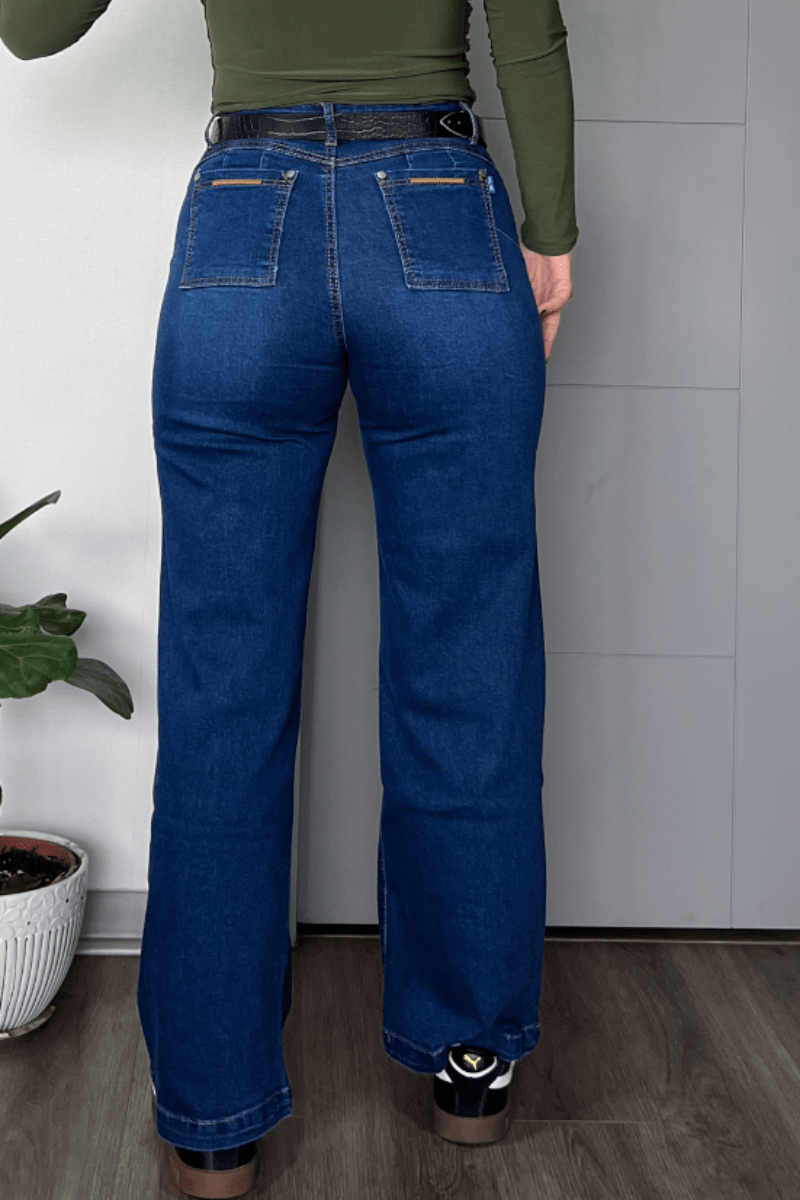 Jeans wide leg azul marino wide leg 3