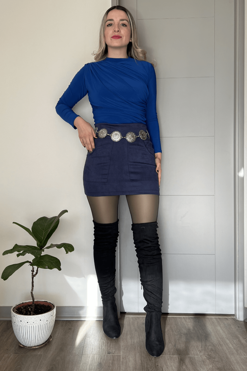 Falda de gamuza con bolsillos Lucky Collection