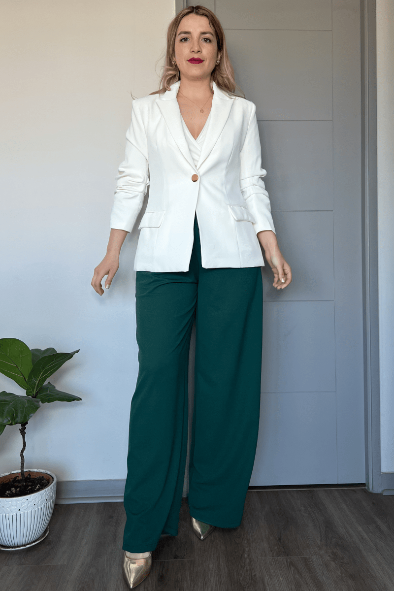 Blazer sastrero con mangas estilo repollo