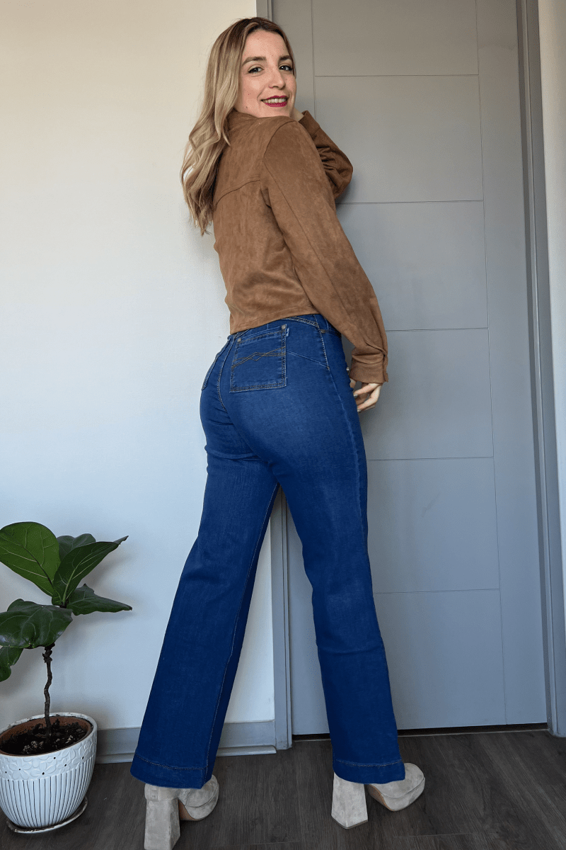 Chaqueta de gamuza con bolsillos delanteros