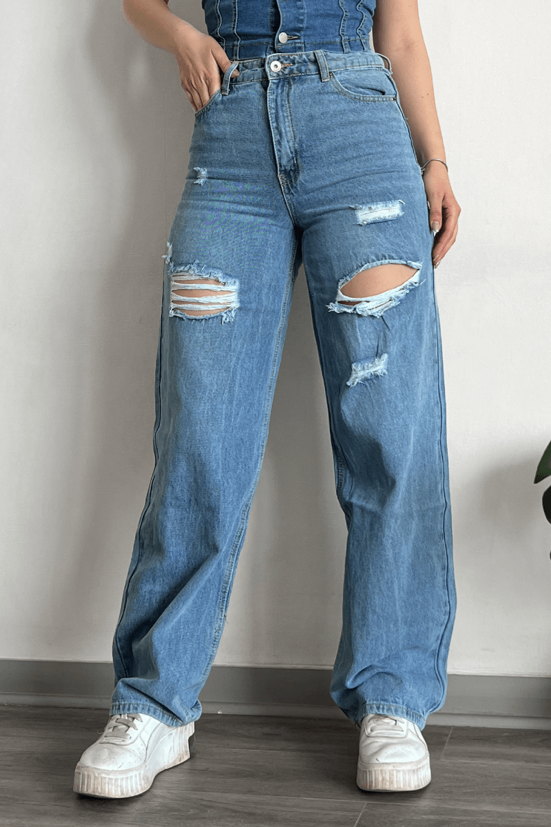 Jeans mom wide leg