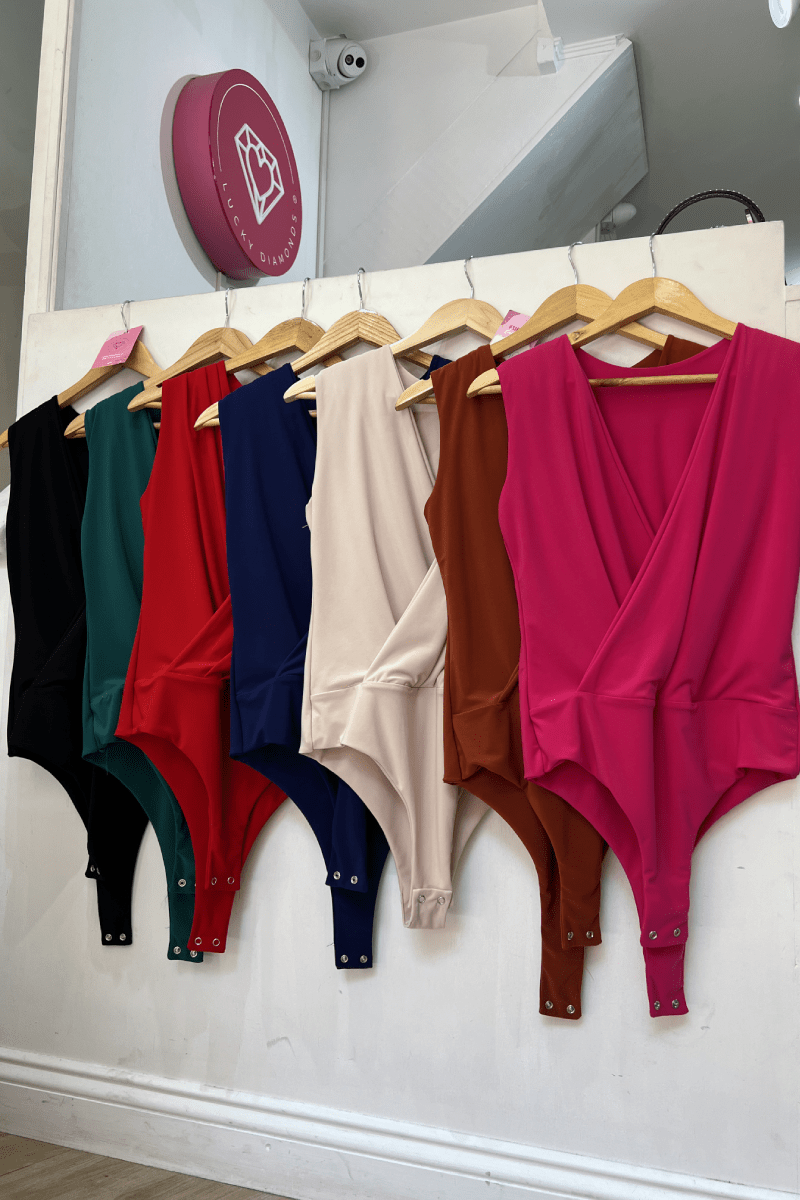 Body doble lycra escote V sin mangas