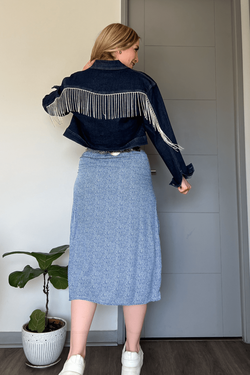 Maxi falda viscosa con escote delantero Lucky Collection