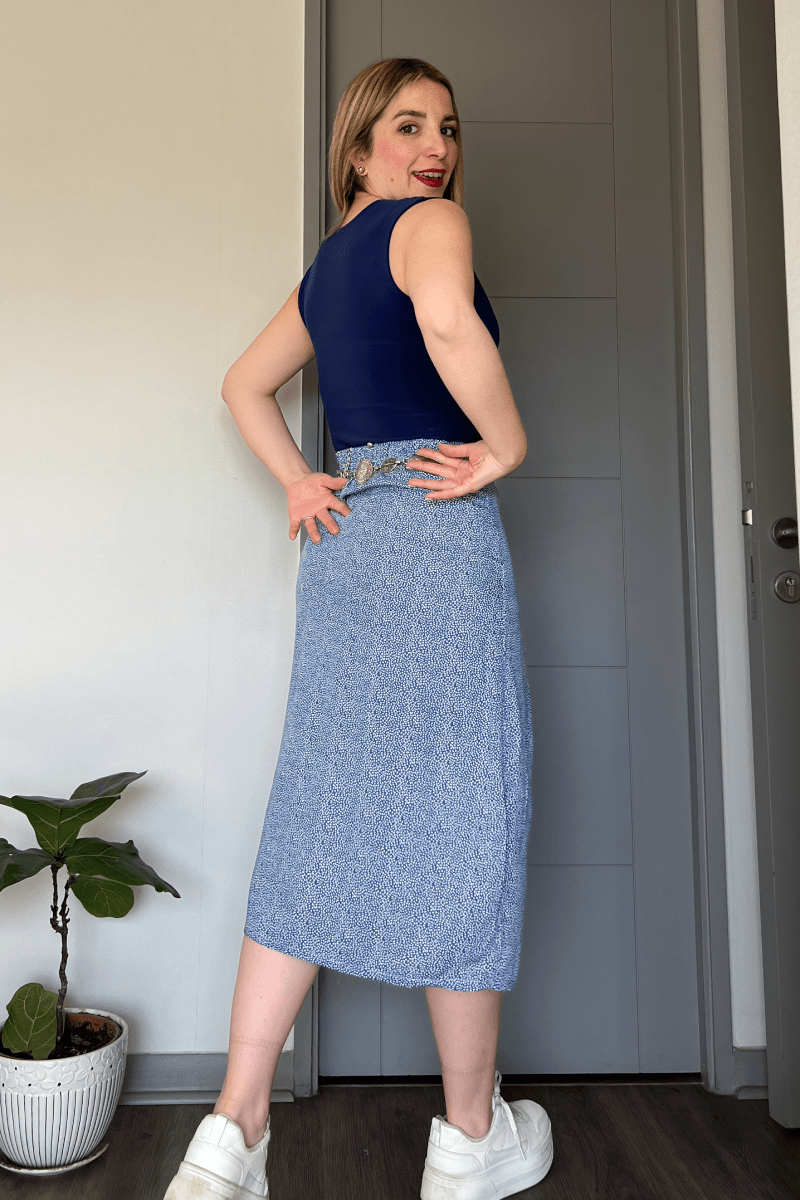 Maxi falda viscosa con escote delantero Lucky Collection