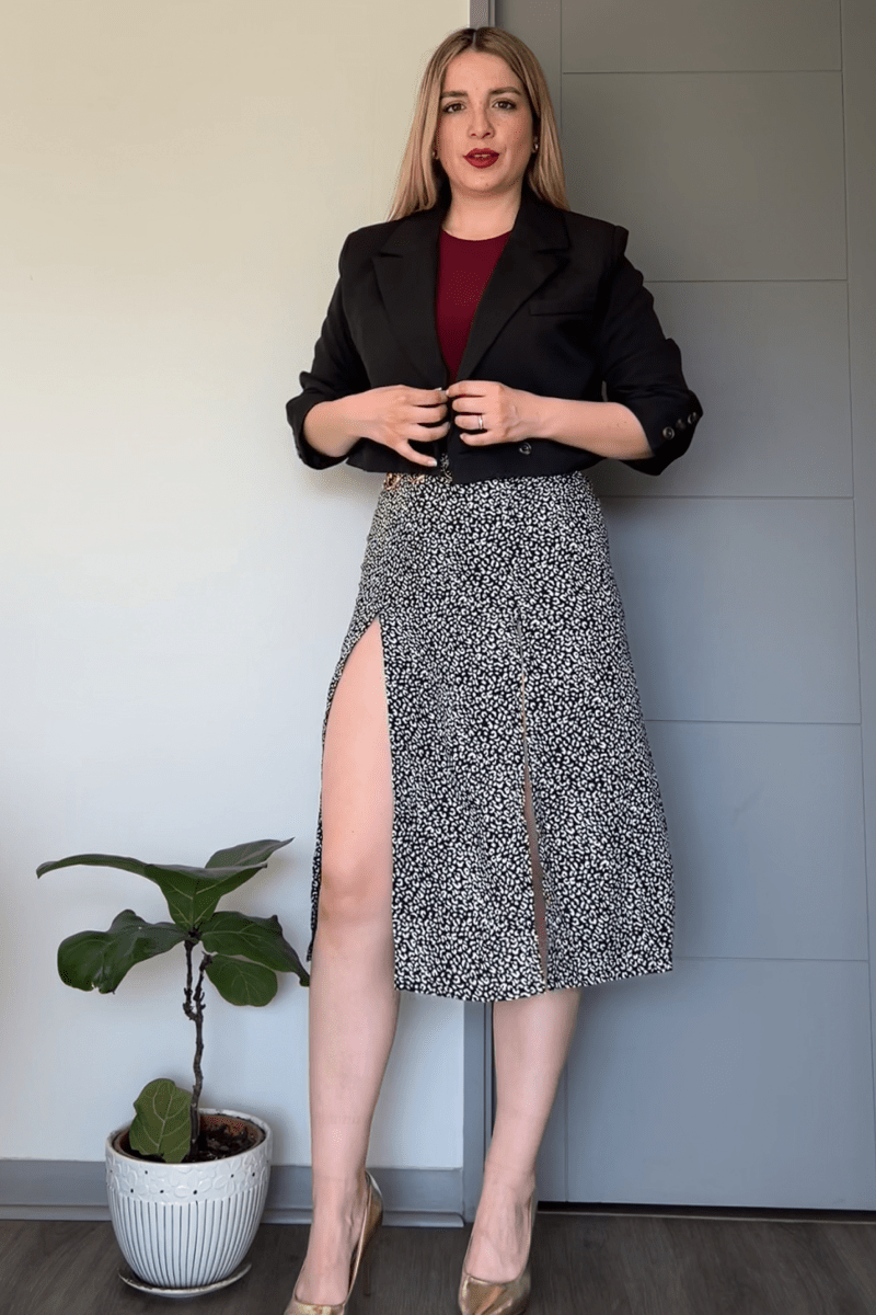 Maxi falda viscosa con escote delantero Lucky Collection