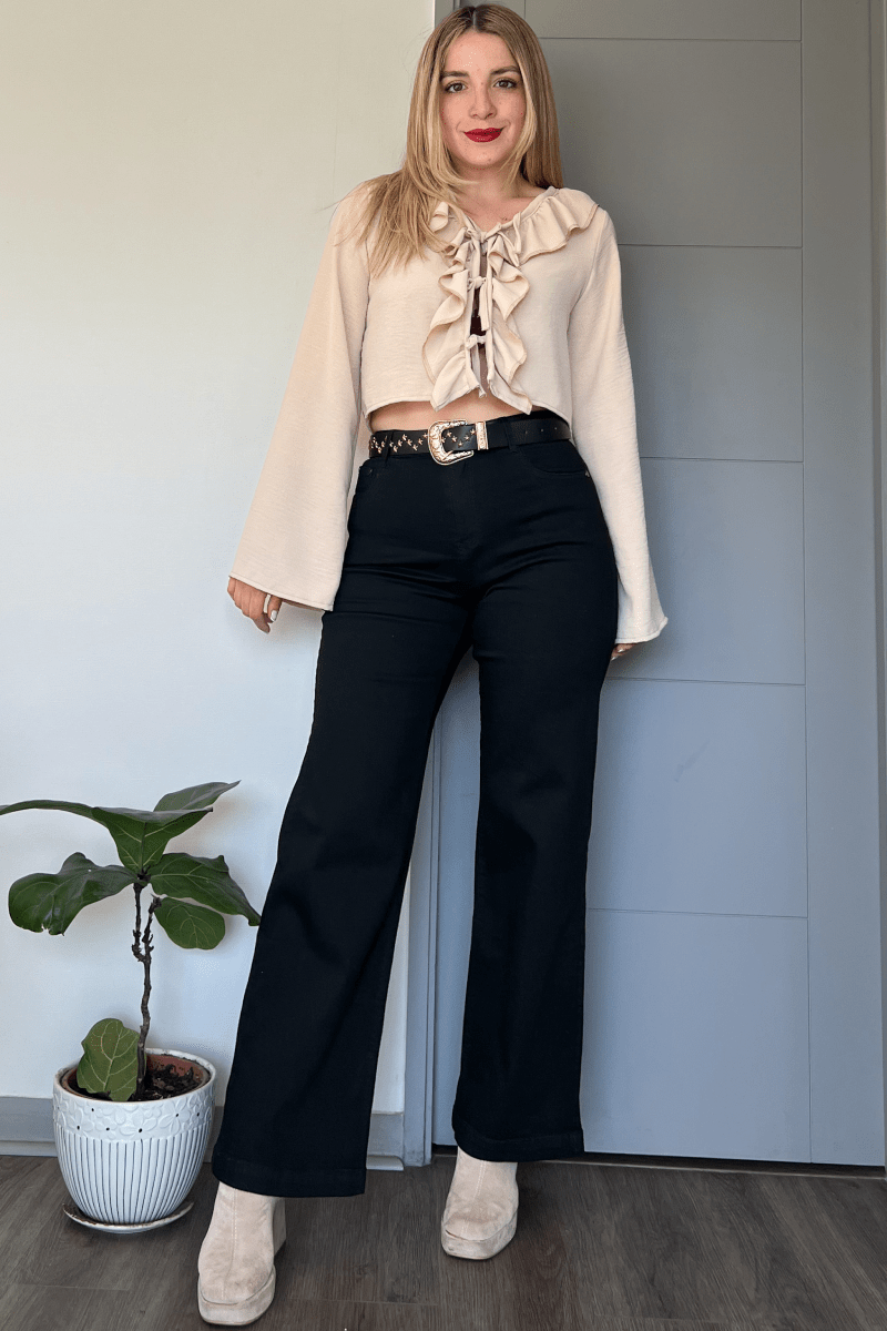 Blusa vuelitos en el centro manga boho Lucky Collection
