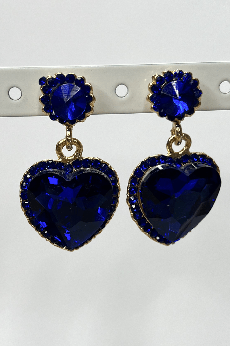 Aros corazones de cristal