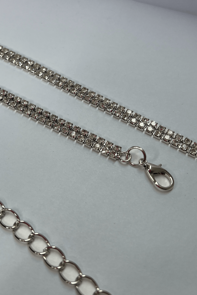Cinturón cadena strass brillantes
