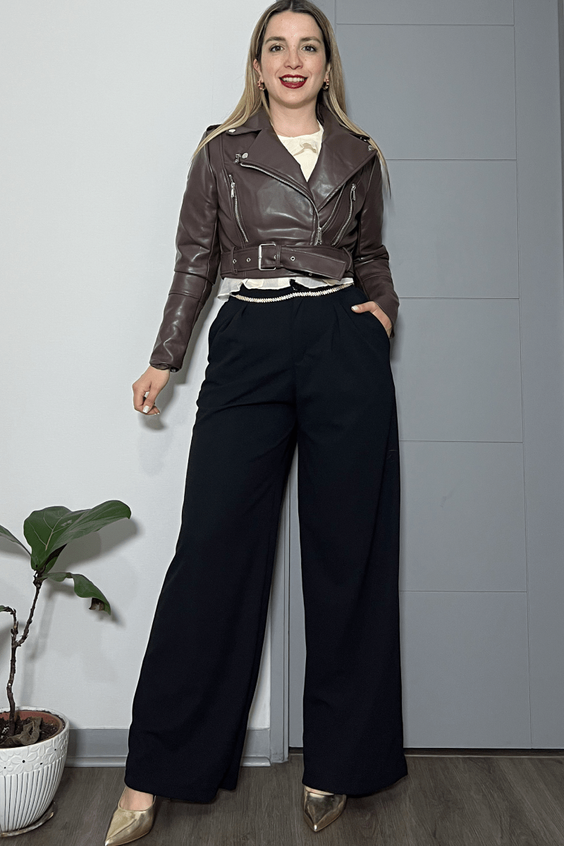 Biker eco cuero chocolate premium