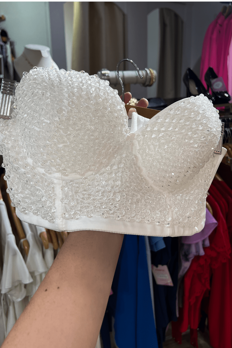 Corset perlitas translucidas brillantes