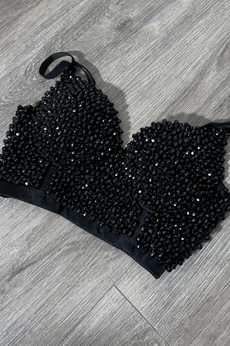 Corset perlitas translucidas brillantes