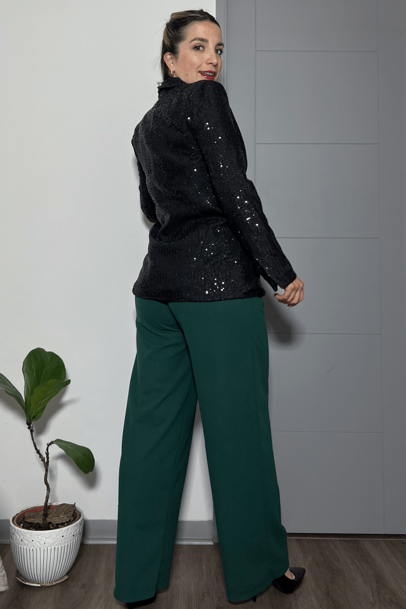 Blazer lentejuelas solapa boton