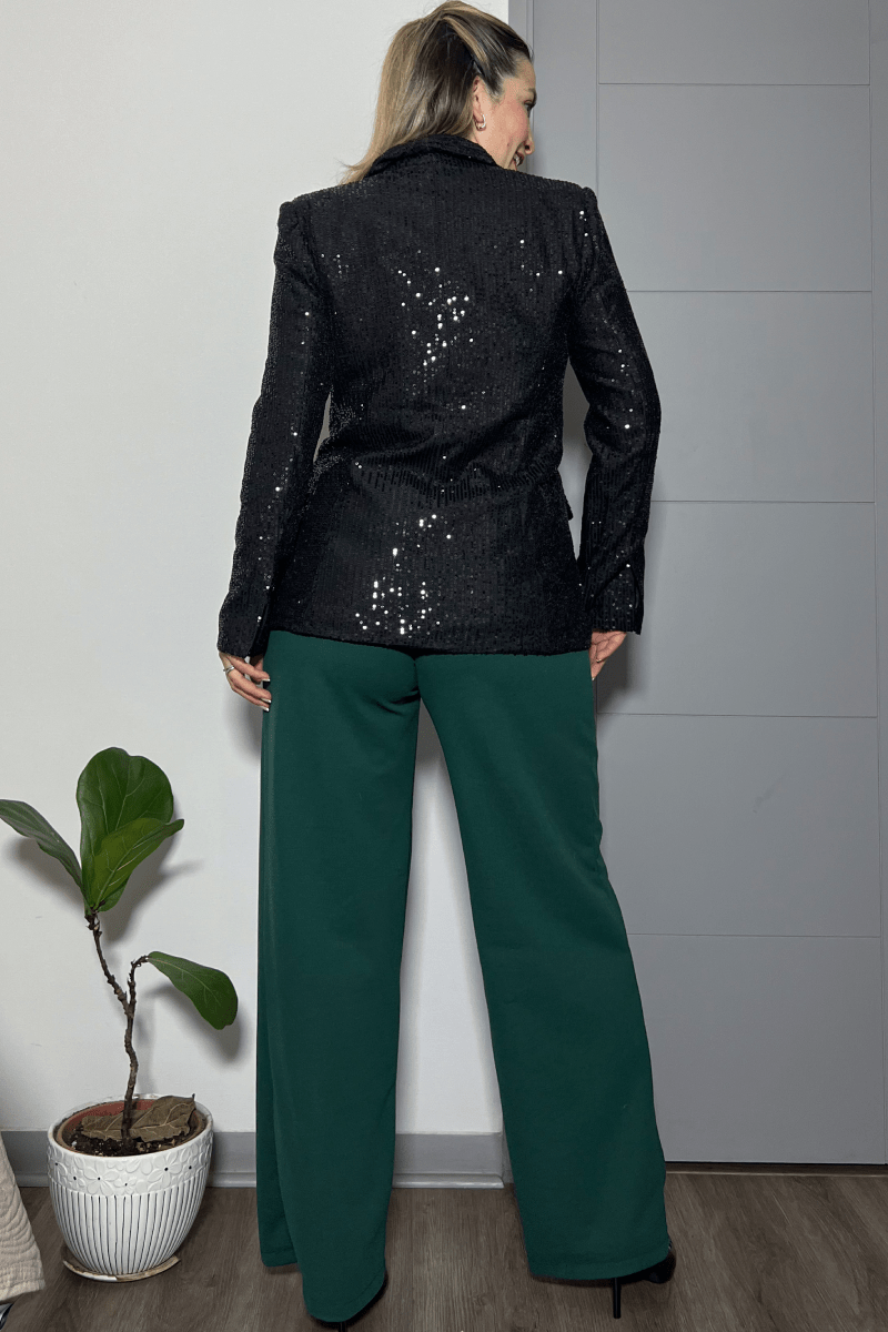 Blazer lentejuelas solapa boton