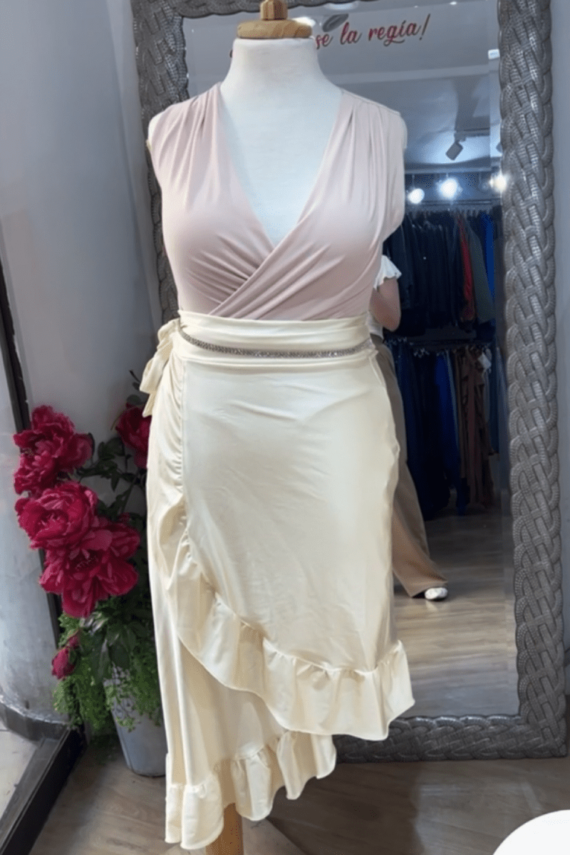 Maxi falda españolada lycra dupont Lucky Collection