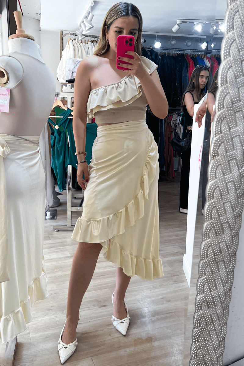 Maxi falda españolada lycra dupont Lucky Collection