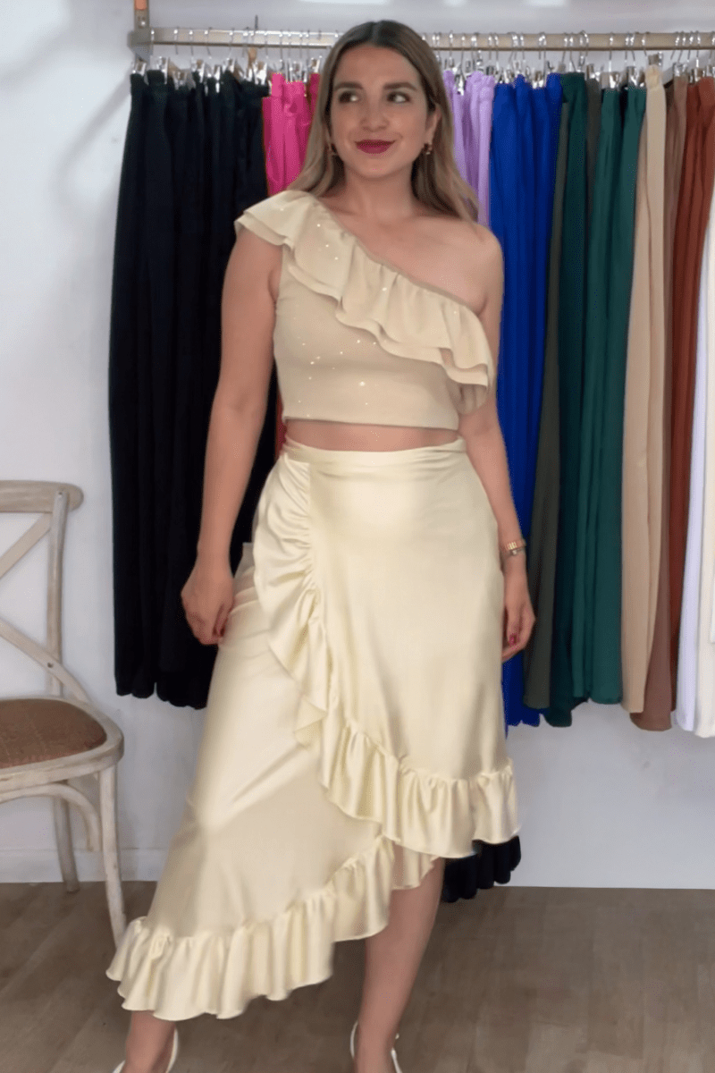 Maxi falda españolada lycra dupont Lucky Collection