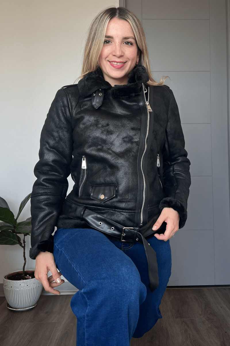 Aviadora tendencia gamuza 100% forrada chiporro calidad premium negra