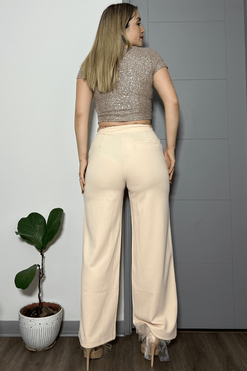 Polera crop brillante con lentejuelas