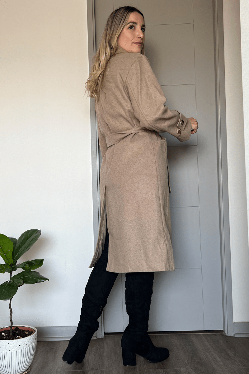 Maxi abrigo de paño oversize