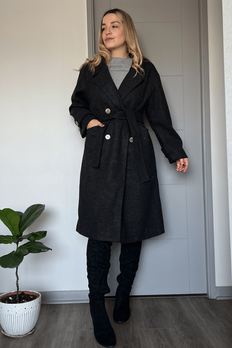 Maxi abrigo de paño oversize