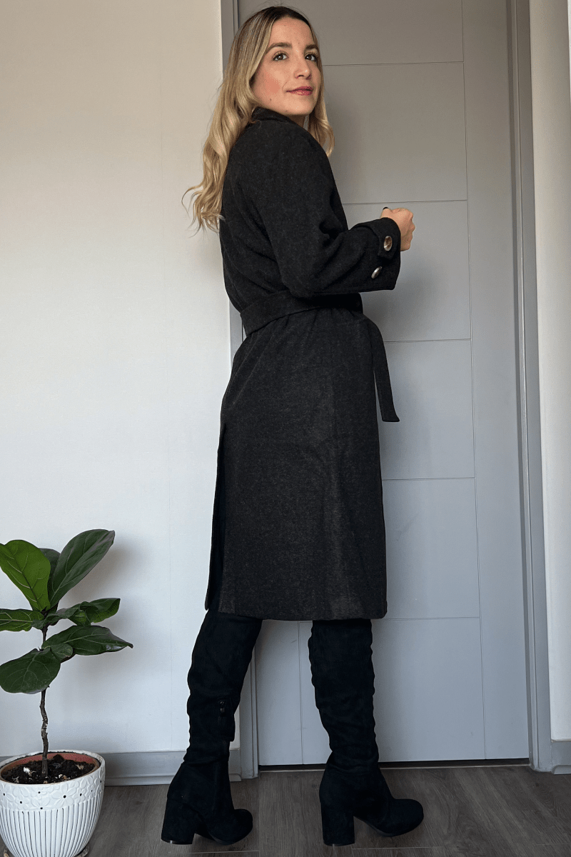 Maxi abrigo de paño oversize