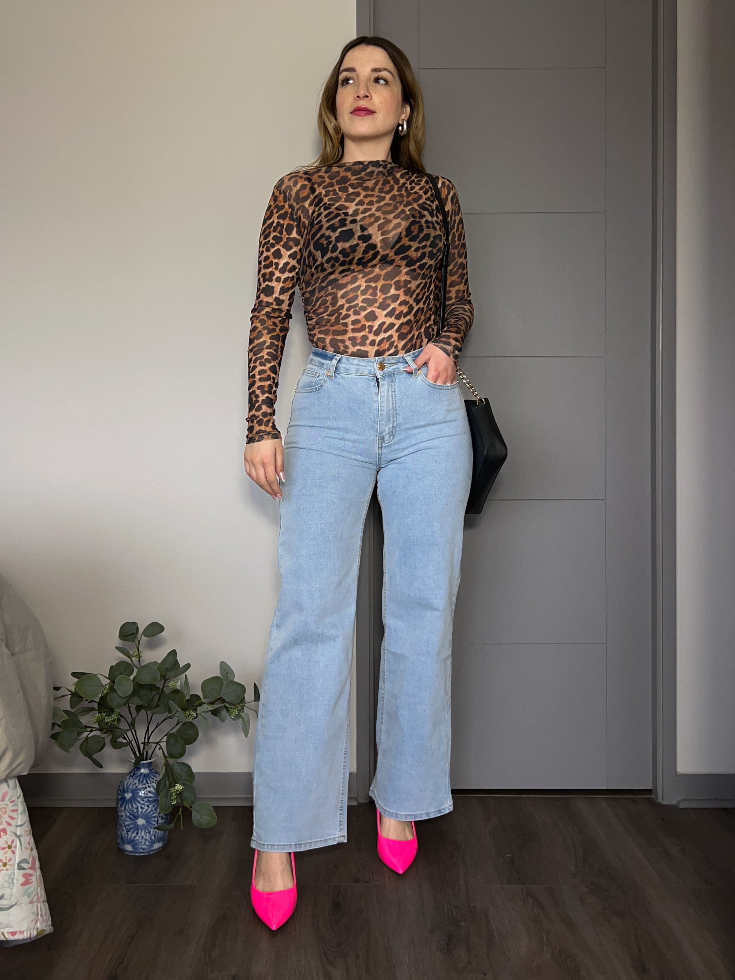 Jeans wide leg celeste