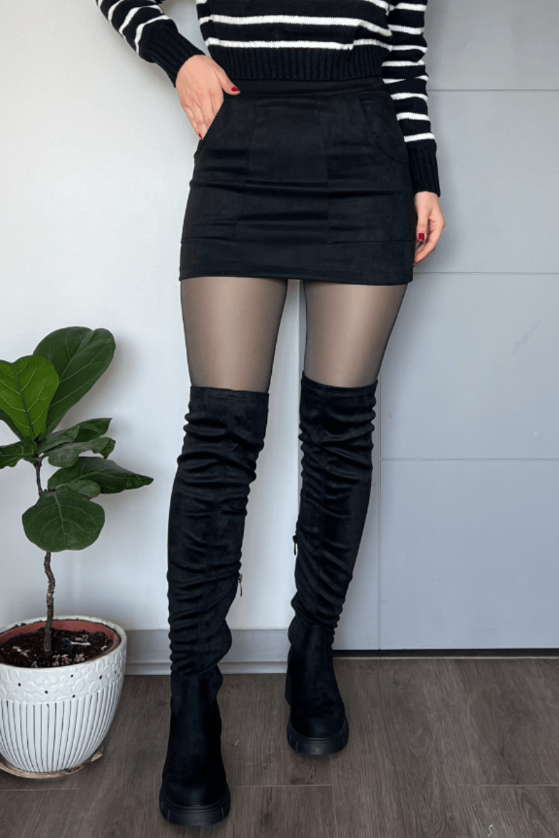 Falda de gamuza con bolsillos Lucky Collection