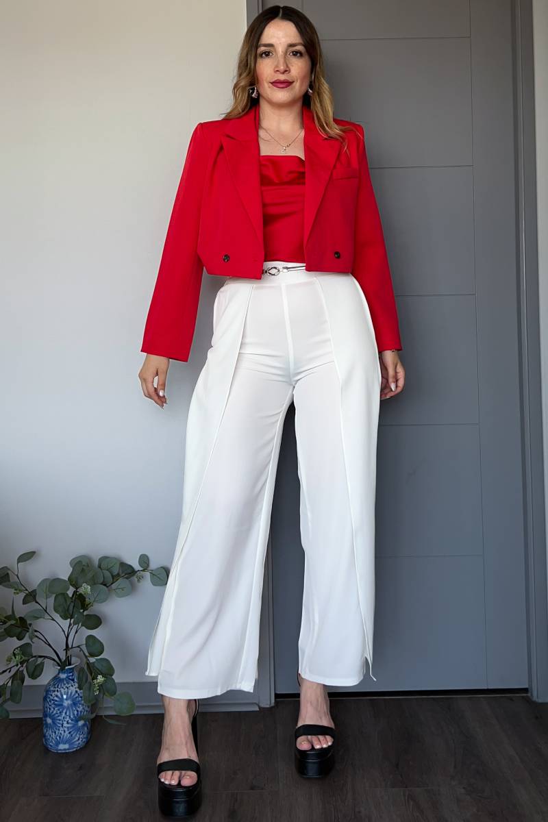 Blazer crop cruzado