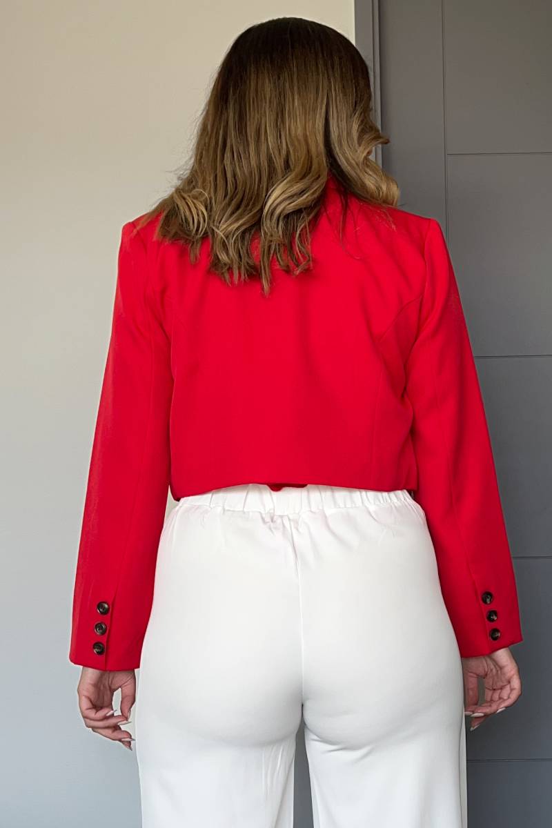 Blazer crop cruzado