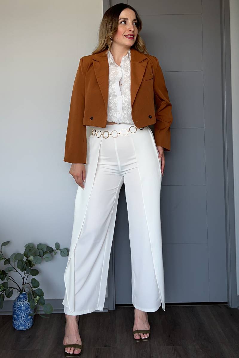 Blazer crop cruzado