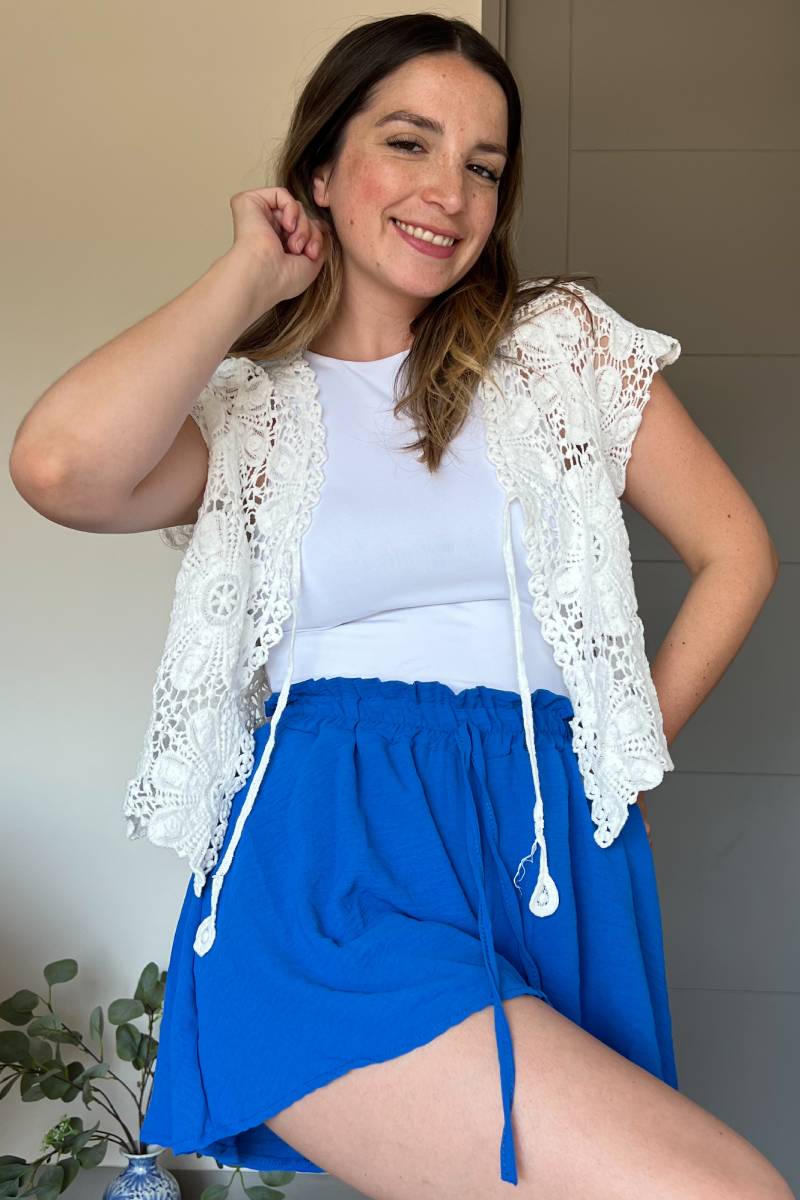 Bolero mujer de macramé con mangas