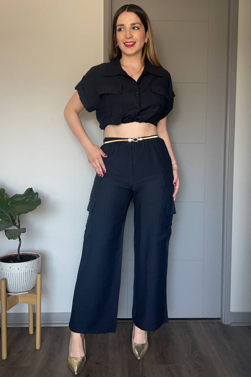 Blusa cargo crop top peto