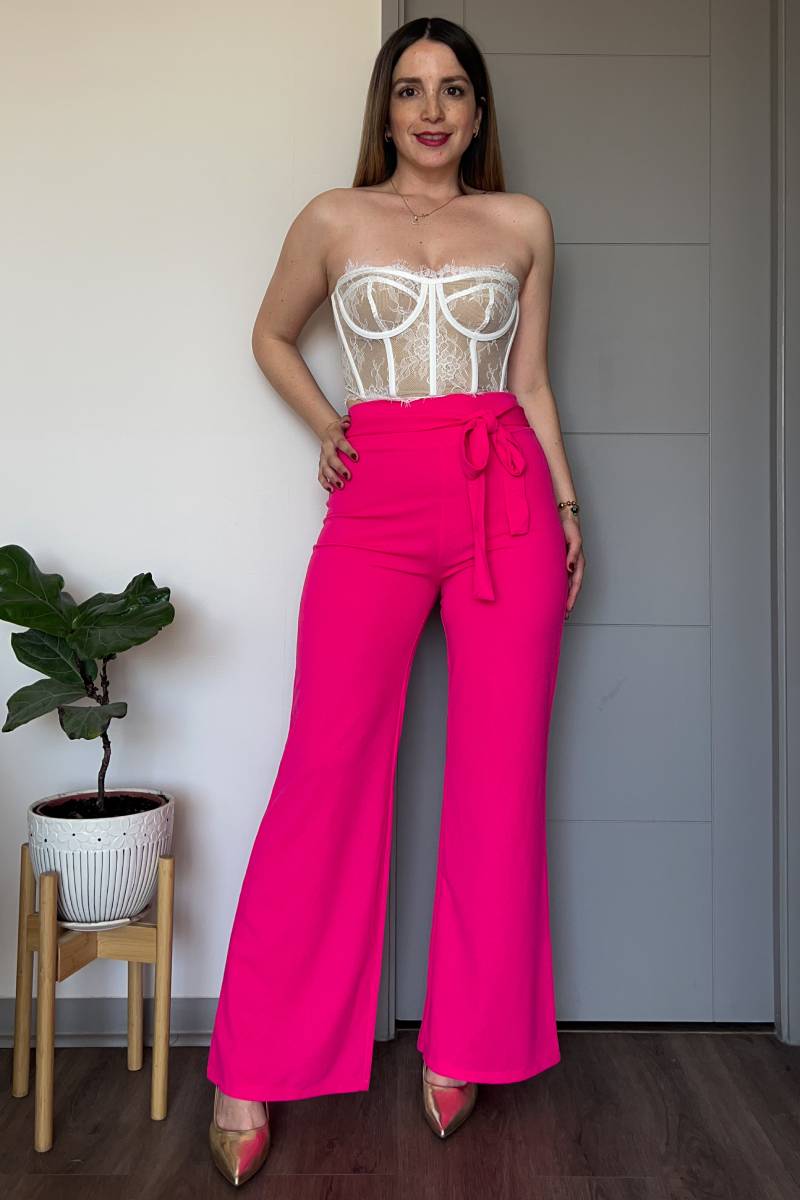 Corset crop lencero con encaje