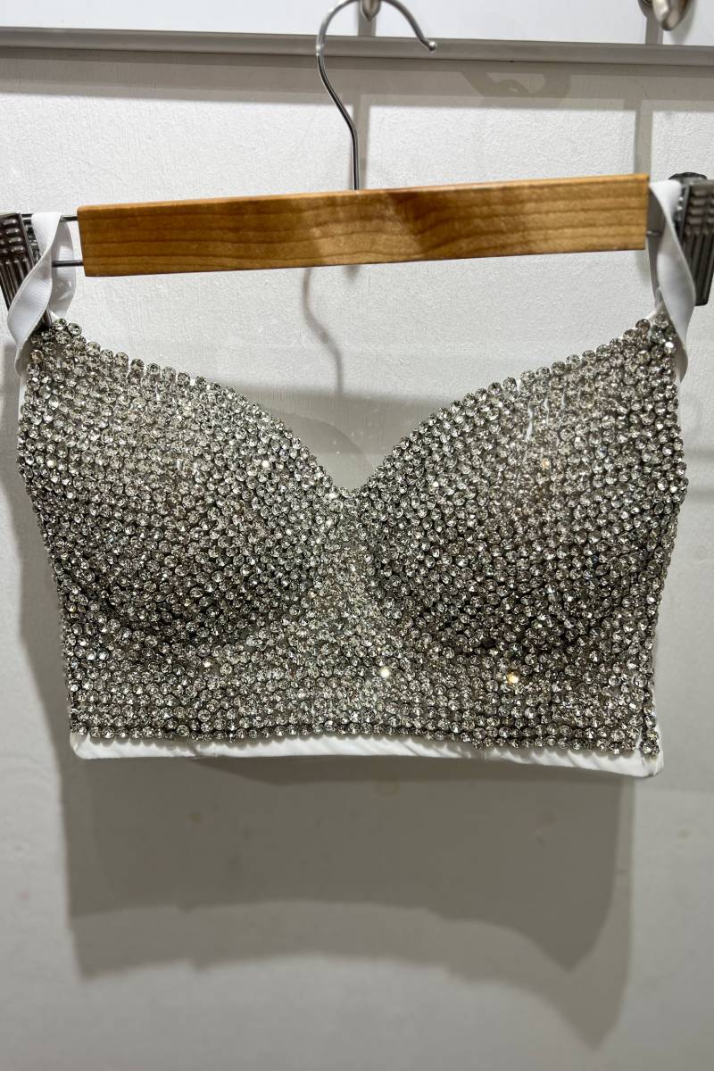 Corset de fiesta con aplicaciones brillantes