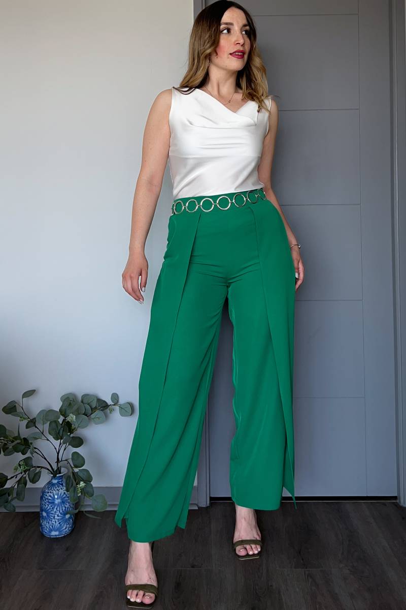 Pantalón palazzo mujer corte tulipán