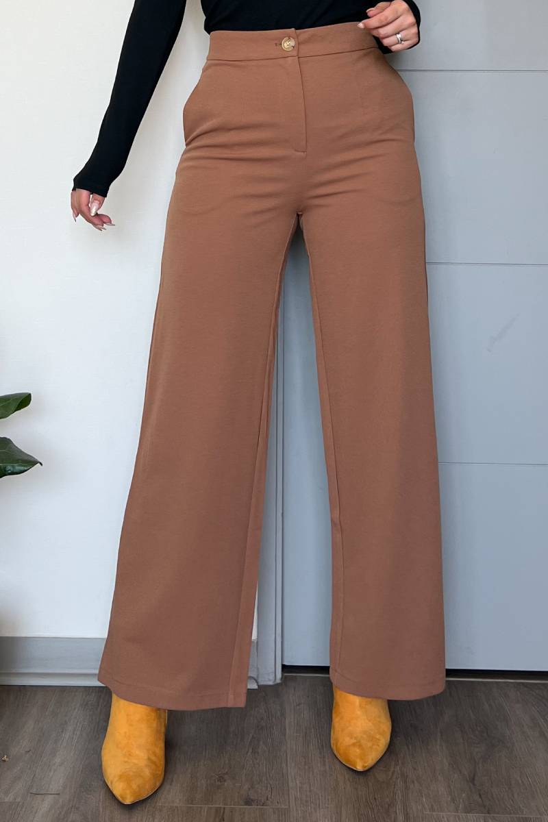 Pantalón palazzo Londres mujer tiro alto y elasticados