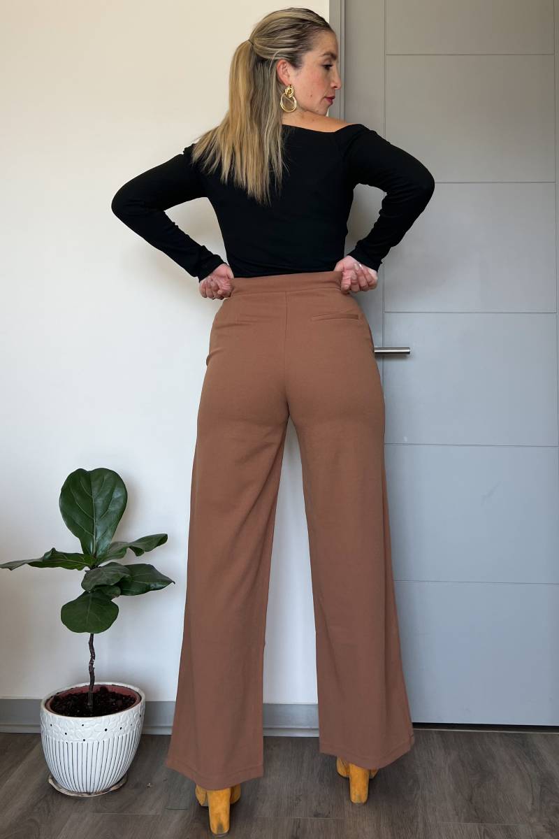 Pantalón palazzo Londres mujer tiro alto y elasticados